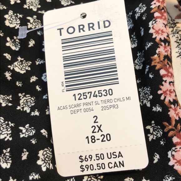 TORRID NWT scarf print challis midi dress size 2x - Picture 6 of 10